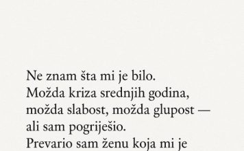 Priznao sam ženi da sam je prevario — ali njen odgovor me slomio”