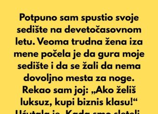 Platio sam svoje sedište — spustiću ga koliko god hoću