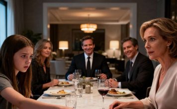 Tijekom ručka moja mi je kći tiho gurnula presavijenu poruku. “Pravi se da ti je loše i otiđi,” pisalo je. Nisam znala zašto—ali nešto u njezinim očima reklo mi je da joj vjerujem. Učinila sam što je tražila i izašla.