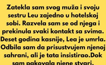 Zatekla sam svog muža i svoju sestru Leu zajedno u hotelskoj sobi. Razvela sam se od njega i…