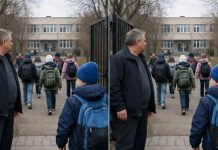 Svako jutro je stajao ispred školskih vrata i promatrao djecu fiksnim, istraživačkim pogledom.