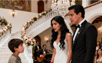 Dok je tražio hranu na luksuznom vjenčanju, jedan dječak prepoznao je mladenku kao svoju izgubljenu majku… a reakcija mladoženje rasplakala je cijelu dvoranu.