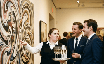 Nosila sam šampanjac na privatnoj izložbi kada sam ugledala sliku koju sam naslikala sa 6 godina. Cena — vrtoglava „Ova slika je moja“, rekla sam vlasniku galerije. On se nasmešio i pozvao obezbeđenje. Ali nije znao jednu stvar zbog koje se svima kosa digla na kraju… 😲😲😲