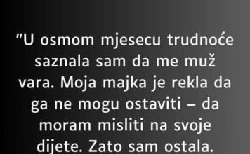 U 8-om mjesecu trudnoće saznala sam da me muž vara….