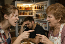 — Mama misli da nas pogrešno hraniš, zato je pobacala sve tvoje namirnice i donijela svoje zimnice!