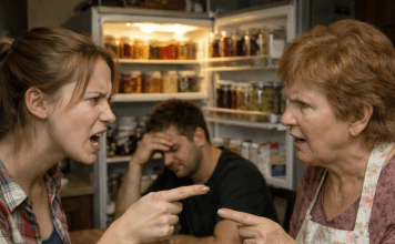 — Mama misli da nas pogrešno hraniš, zato je pobacala sve tvoje namirnice i donijela svoje zimnice!