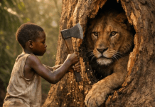 Mali dečko je spasio lava koji se zaglavio unutar trupa drveta… ali ono što je životinja uradila nakon što je oslobođena bilo je nešto što niko nije mogao da objasni 😨 😱