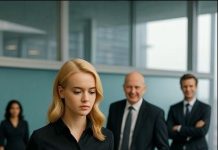 Devojka u skromnoj odeći ušla je u kancelariju — kolege su joj se smejale, ne znajući da je ona njihova nova šefica.