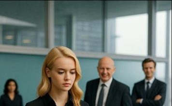 Devojka u skromnoj odeći ušla je u kancelariju — kolege su joj se smejale, ne znajući da je ona njihova nova šefica.