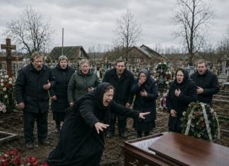 Dok se opraštala od sina, žena je iznenada čula poznati glas iz zatvorenog kovčega i uspaničeno prijurila k njemu. Ali kad su ga otvorili, prisutni se smrzli od užasa……… 😲😲😲