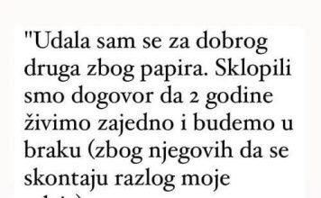 “Udala sam se za dobrog druga zbog papira”