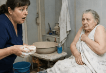 „Ne diraj tamo!“ — molila je 75-godišnja baka kada je njegovateljica došla da je okupa. Pune tri godine nije dozvoljavala nikome da joj priđe. Čim je sapunala spužvu, ugledala je ONO… 😲😲😲