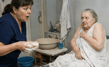 „Ne diraj tamo!“ — molila je 75-godišnja baka kada je njegovateljica došla da je okupa. Pune tri godine nije dozvoljavala nikome da joj priđe. Čim je sapunala spužvu, ugledala je ONO… 😲😲😲