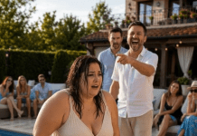 Pred svima me nazvao debelom i glupom, a moj muž se samo nasmiješio — nije znao da će jedna zaustavljena uplata srušiti njihovo carstvo