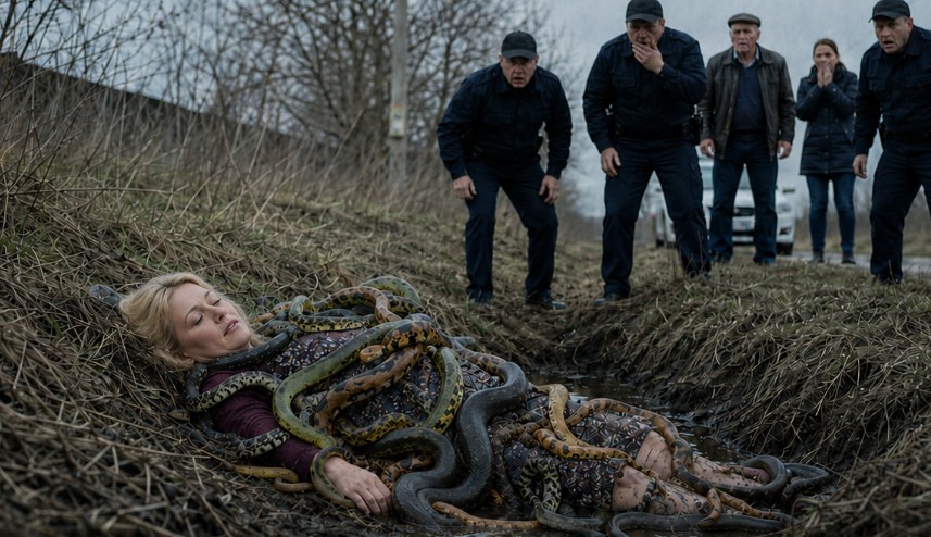 Ženu koja je ležala u kanalu obavijale su zmije. Čak su se i policajci bojali prići bliže. A trenutak kasnije svi su ostali šokirani onim što su vidjeli….😲😲😲 - featured image Ženu koja je ležala u kanalu obavijale su zmije. Čak su se i policajci bojali prići bliže. A trenutak kasnije svi su ostali šokirani onim što su vidjeli….😲😲😲 - featured image