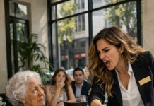 Potreban nam je ovaj sto. Ne uklapa se u sliku našeg restorana — rekla je direktorica i, ne čekajući ni trenutak, istrgnula tanjir iz ruku starije gospođe i bacila ga u kantu za smeće. 😱😱😱