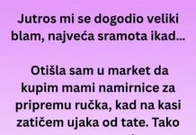 “Jutros mi se dogodio veliki blam, najveća sramota ikad… “